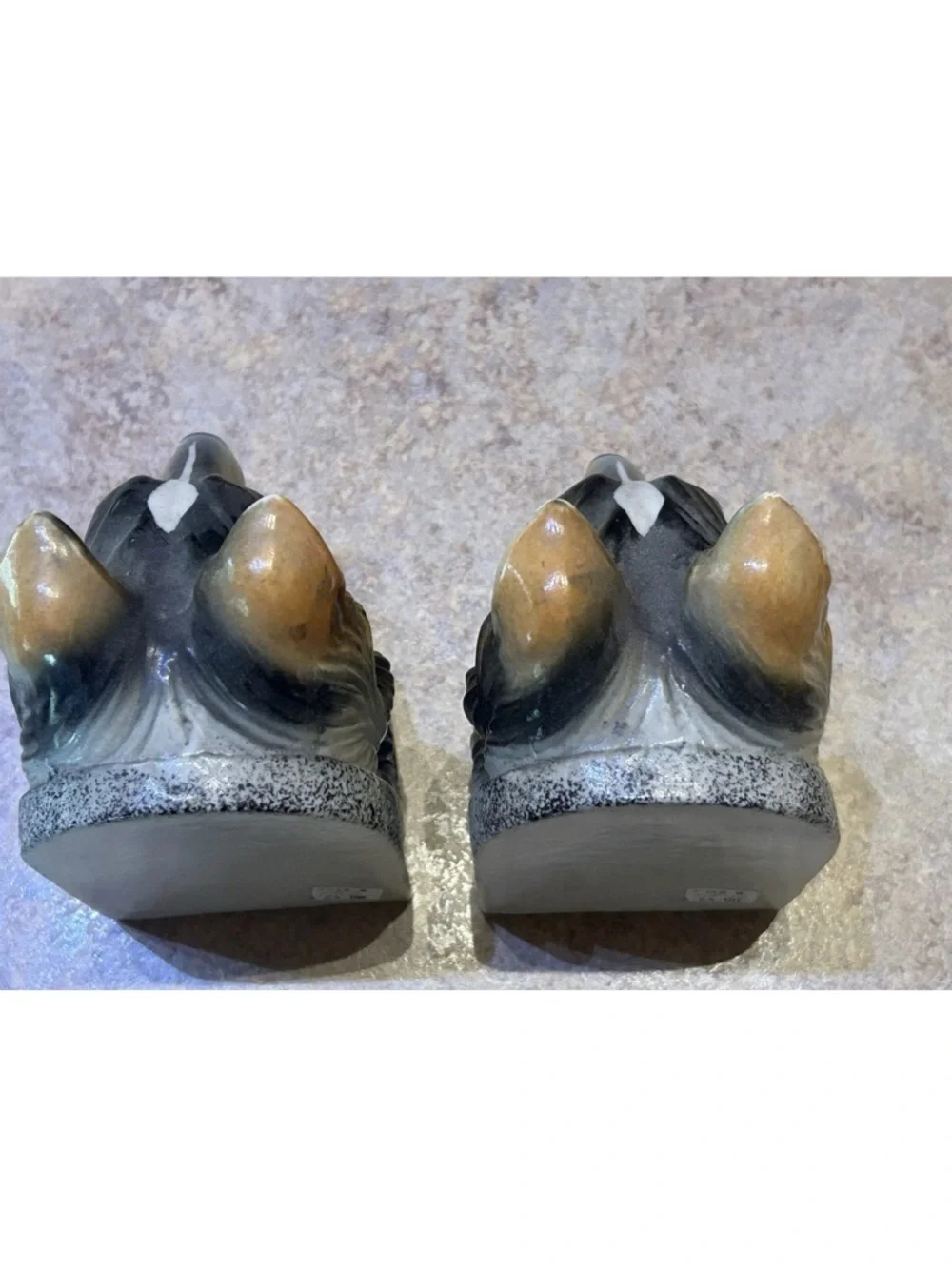 Vintage Collie Dog Head Bookends - Pair in Brown and Cream-no chips cracks EUC - Picture 5 of 13